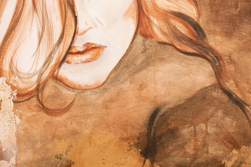 Retrato em tons sépia — técnica mista