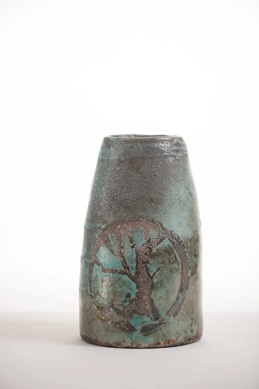 Vaso cerâmico com motivo de árvore