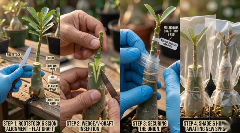 Tutorial de enxertia de Rosa do Deserto