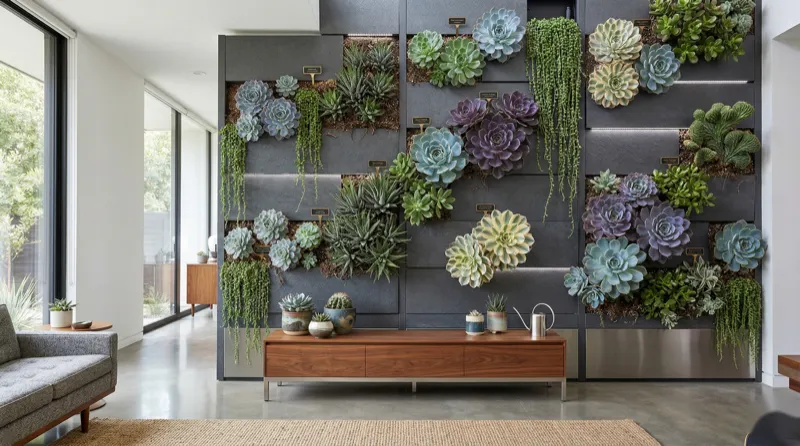 Parede vertical de suculentas